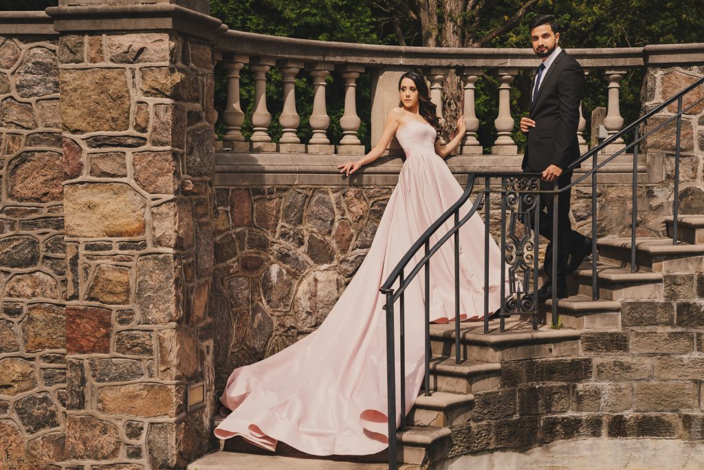 Engagement Photography at Graydon Hall Manor - Long Train Dress Photography Toronto